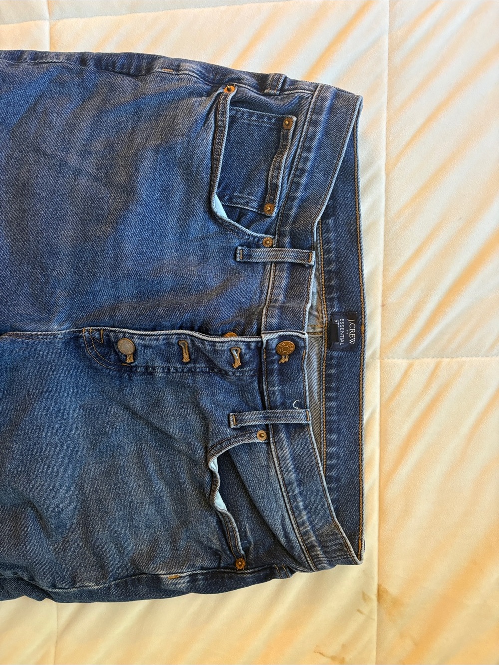 J. Crew Medium Blue High-Rise Button-Fly Jeans